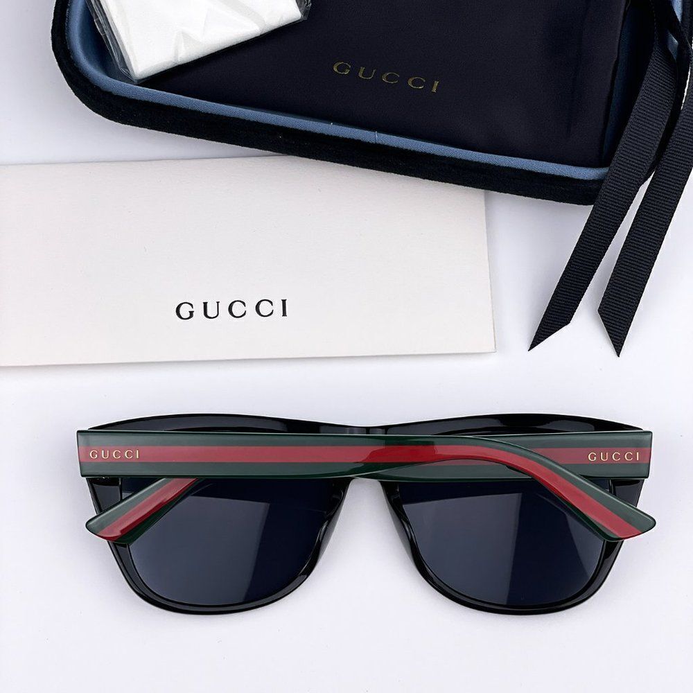 NEW GUCCI GG0926S 001 Black Green Gray Square Men Sunglasses - Picture 10 of 14